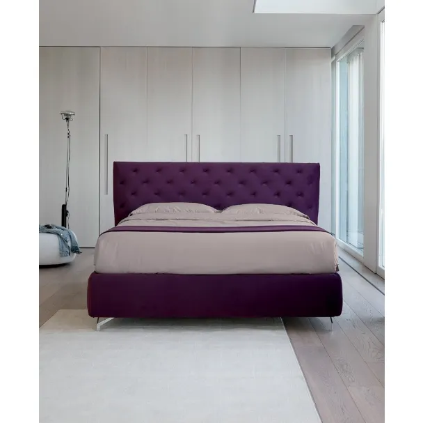 Letto in tessuto con box contenitore Duke di Bontempi Letti Design