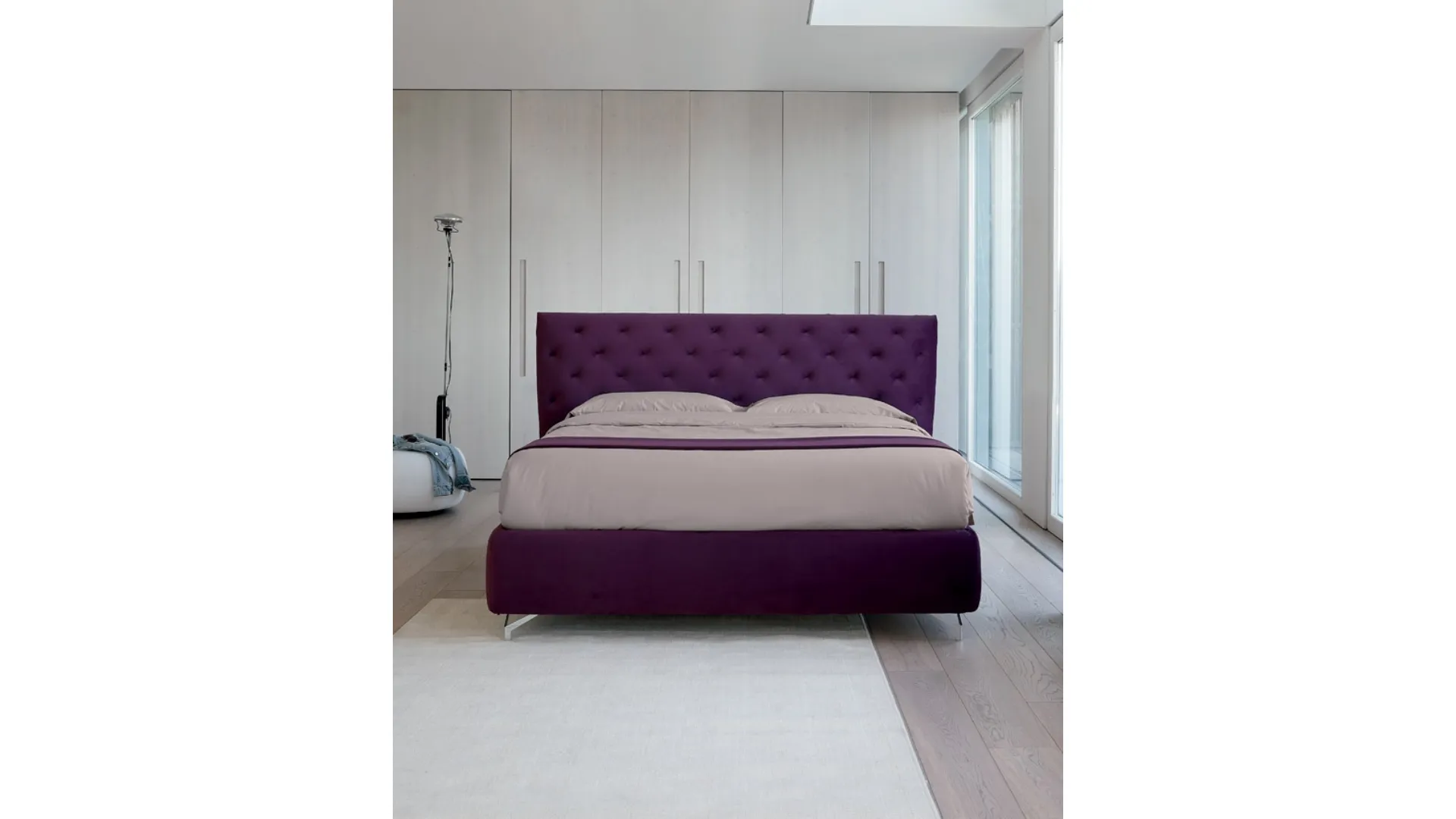 Letto in tessuto con box contenitore Duke di Bontempi Letti Design