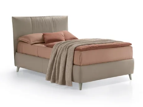 Letto singolo in pelle con testiera Era Elite di Rosini Night