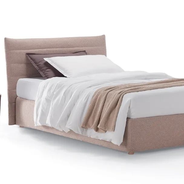 Letto singolo in tessuto con testiera con cuciture orizzontali Aede Soft di Rosini Night